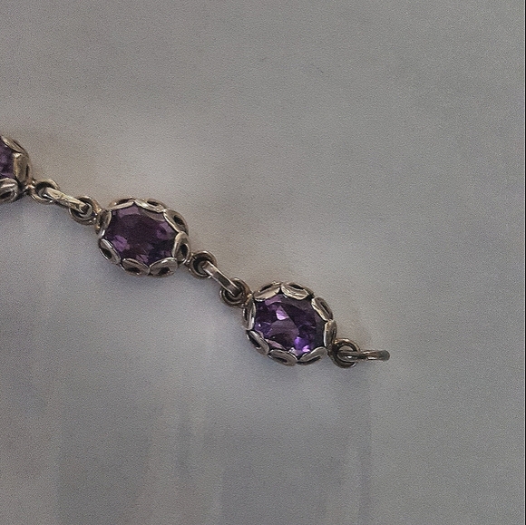 Stunning Amethyst & Sterling Silver Bracelet 7" - Fab February birthstone! - Picture 5 of 6